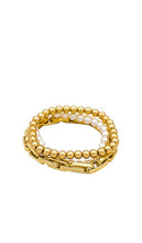 SHASHI Alexandria Pearl Bracelet in Metallic Gold