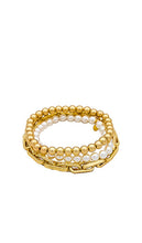 SHASHI Alexandria Pearl Bracelet in Metallic Gold