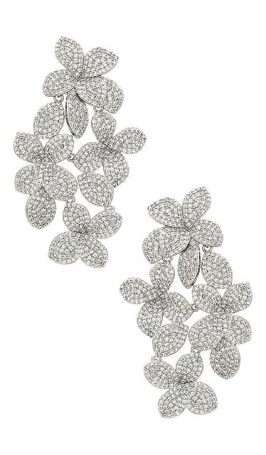 SHASHI Alyssa Drop Earrings in Metallic Silver
