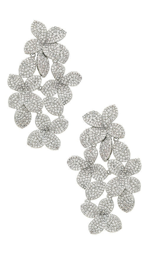 SHASHI Alyssa Drop Earrings in Metallic Silver