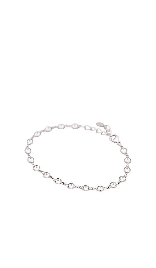 SHASHI Bezel Diamond Tennis Bracelet in Metallic Silver