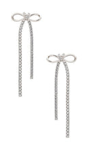 SHASHI Bianca Bow Earring in Metallic Silver