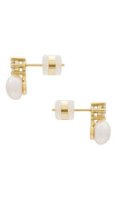 SHASHI Bliss Stud Earrings in Metallic Gold