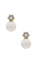 SHASHI Bliss Stud Earrings in Metallic Gold