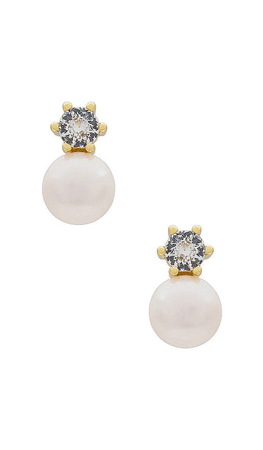 SHASHI Bliss Stud Earrings in Metallic Gold