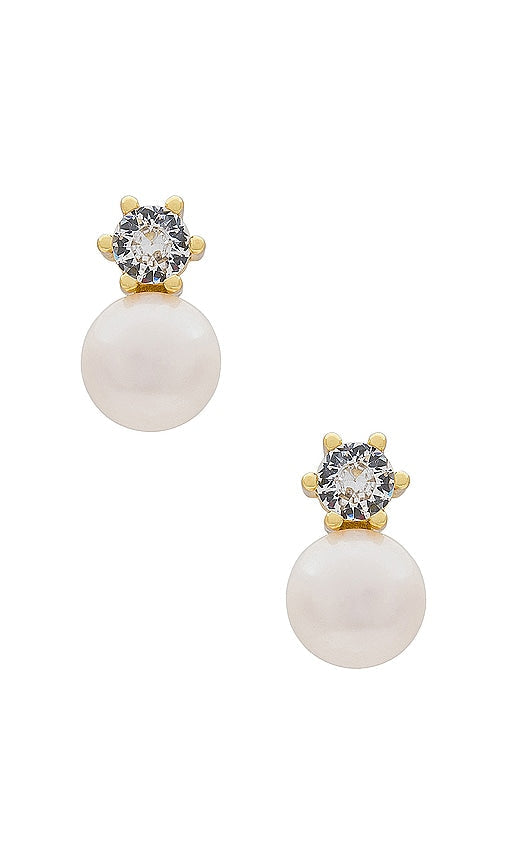 SHASHI Bliss Stud Earrings in Metallic Gold