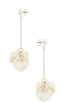 SHASHI Blooming Drop Earrings in White