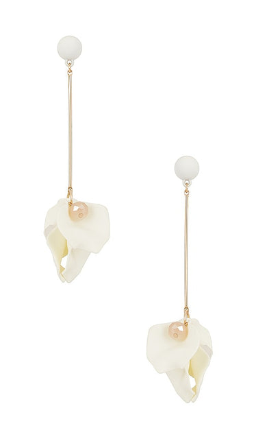 SHASHI Blooming Drop Earrings in White