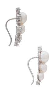 SHASHI Caroline Climber Earring in Metallic Silver