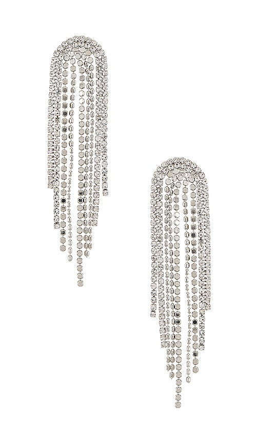 SHASHI Casino Earrings in Metallic Silver