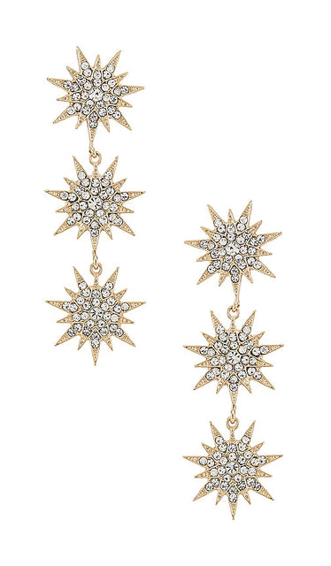 SHASHI Celestial Drop Earrings in Metallic Gold