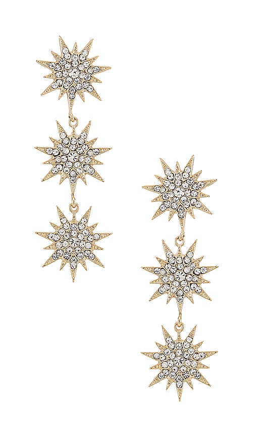 SHASHI Celestial Drop Earrings in Metallic Gold