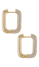 SHASHI Cosmo Pave Hoop in Metallic Gold