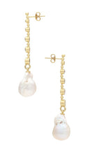 SHASHI Diamond Baroque Drop Earring in Metallic Gold