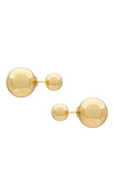SHASHI Double Ball Earring in Metallic Gold