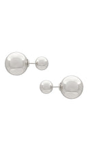 SHASHI Double Ball Earring in Metallic Silver