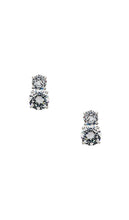 SHASHI Double Solitaire Stud in Metallic Silver
