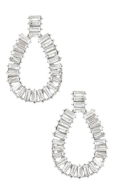 SHASHI Empress Earrings in Metallic Silver