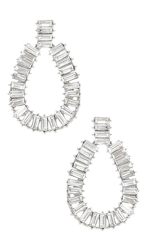 SHASHI Empress Earrings in Metallic Silver