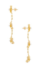 SHASHI Flower Drop Earring in Metallic Gold