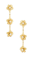 SHASHI Flower Drop Earring in Metallic Gold
