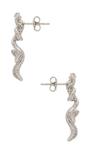 SHASHI Flower Pave Drop Earring in Metallic Gold