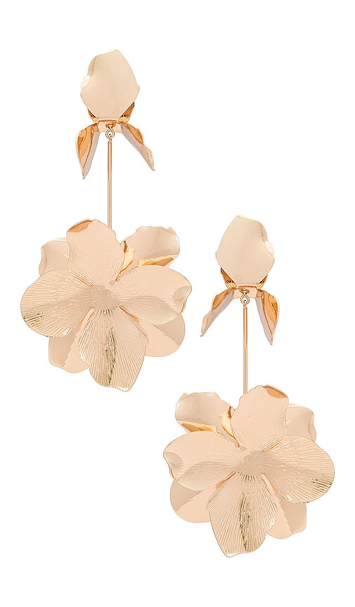 SHASHI Gold Blossom Earring in Metallic Gold