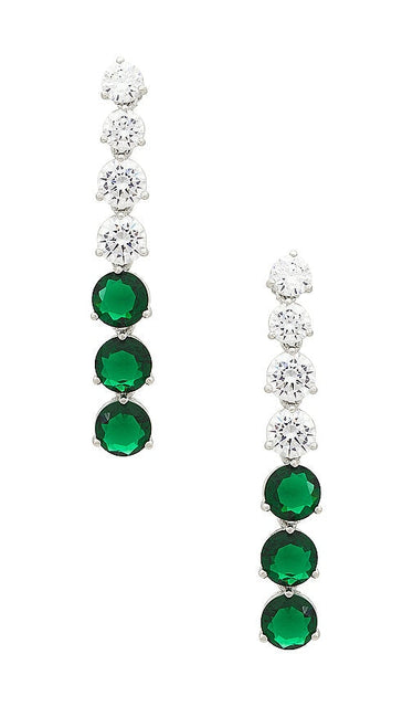 SHASHI Graduated Emerald Tennis Drop in Green