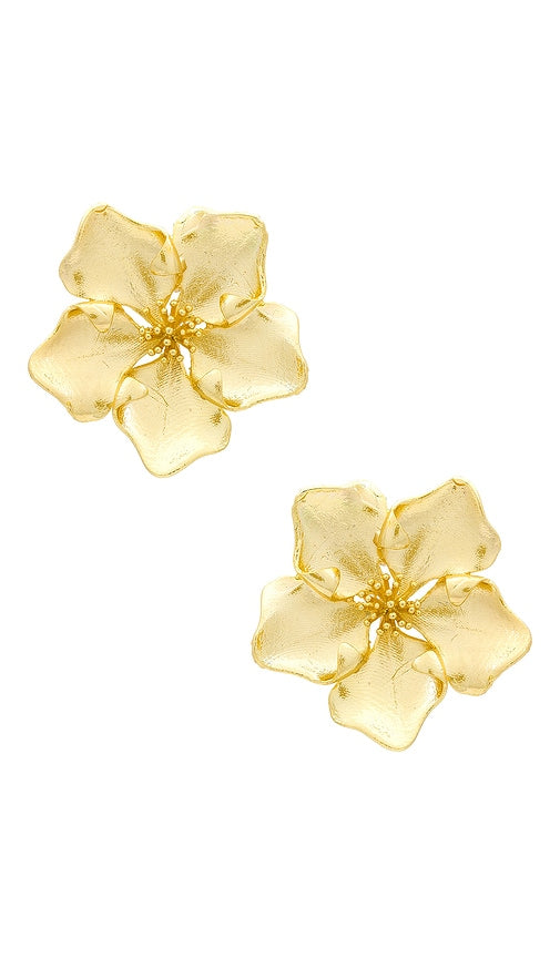 SHASHI Iys Earring in Metallic Gold