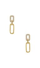 SHASHI Justice Pave Earrings in Metallic Gold