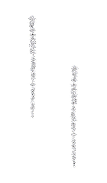 SHASHI Kalista Pave Earring in Metallic Silver