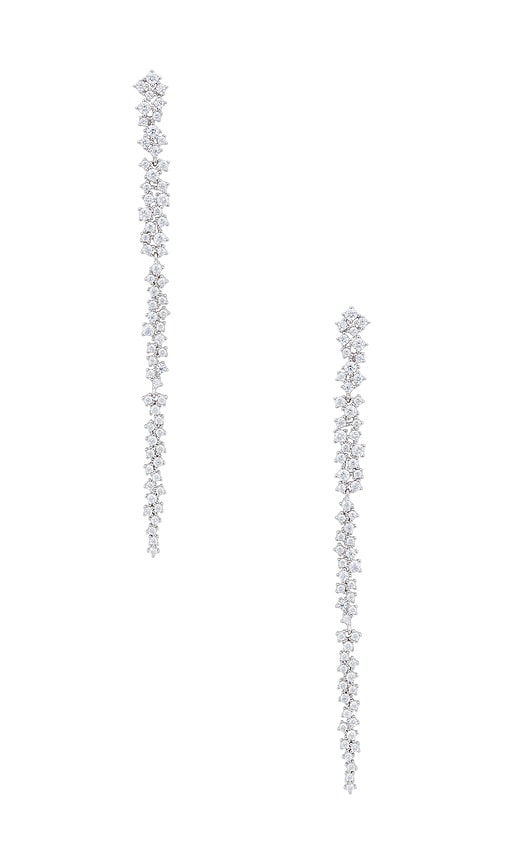SHASHI Kalista Pave Earring in Metallic Silver