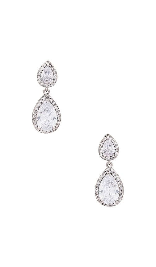 SHASHI Kamila Drop Earring in Metallic Silver