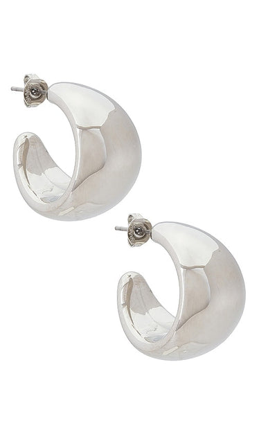 SHASHI Kasumi Hoop in Metallic Silver