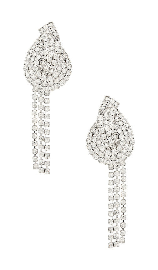 SHASHI Looped Earrings in Metallic Silver