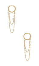 SHASHI Pave Chain Huggie in Metallic Gold