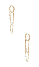 SHASHI Pave Chain Huggie in Metallic Gold