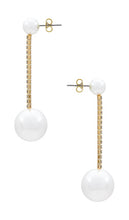 SHASHI Pave Pearl Drop Earring in Ivory