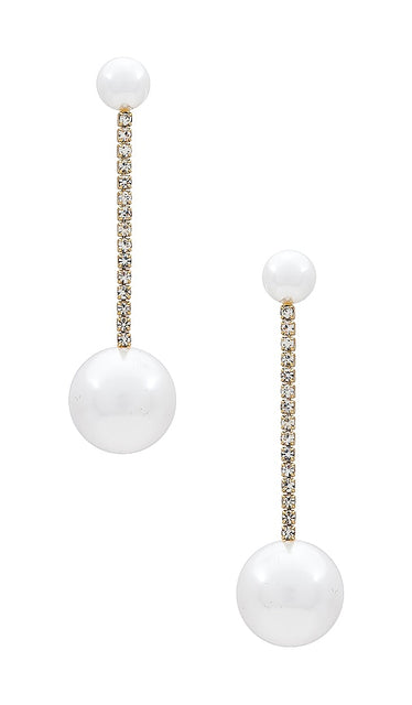 SHASHI Pave Pearl Drop Earring in Ivory