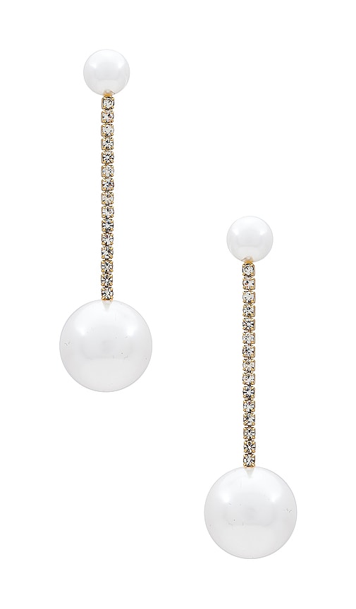SHASHI Pave Pearl Drop Earring in Ivory