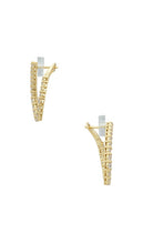 SHASHI Pave Twist Earring in Metallic Gold