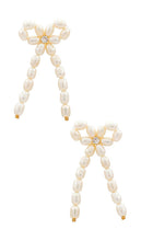 SHASHI Pearl Bow Earring in Ivory
