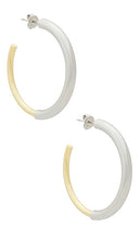 SHASHI Remix Hoop in Metallic Gold,Metallic Silver