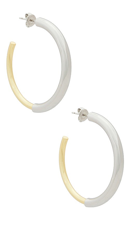 SHASHI Remix Hoop in Metallic Gold,Metallic Silver