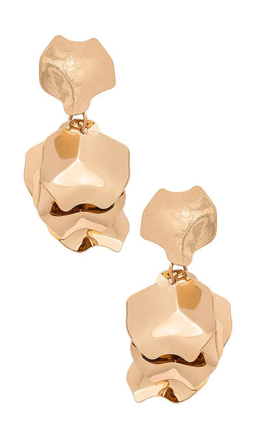 SHASHI Ruellia Earring in Metallic Gold