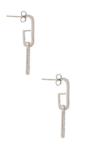SHASHI Staple Pave Earring in Metallic Silver