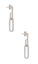 SHASHI Staple Pave Earring in Metallic Silver