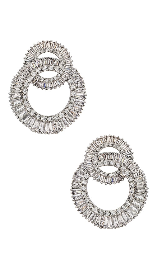 SHASHI Statement Earrings in Metallic Silver