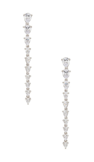 SHASHI The Line Earring in Metallic Silver