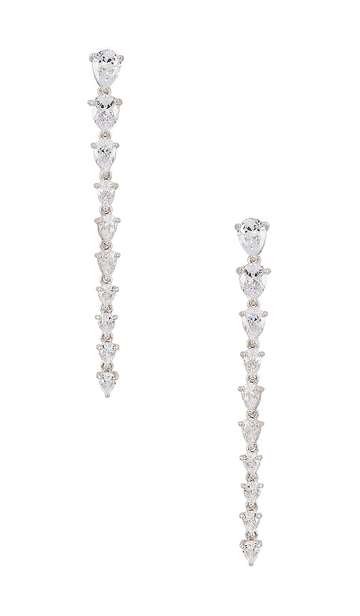 SHASHI The Line Earring in Metallic Silver